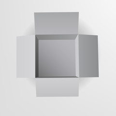 Open box. Top view. Vector illustration