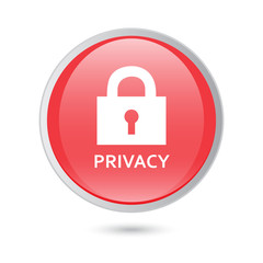 privacy red glossy icon