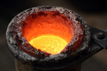 Liquid Gold in Melting Pot
