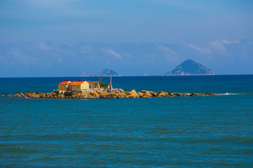 Buddhist temple on the island