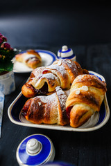 Croissant with cherries