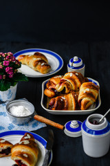 Croissant with cherries