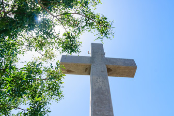 Cross on the observation deck. Mount Filerimos. Rhodes. Greece