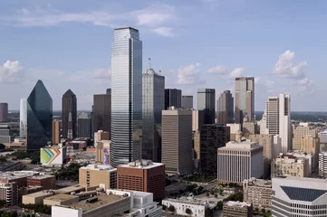 Gordijnen Skyline of Dallas Texas on a Sunny Day © Stretch Clendennen