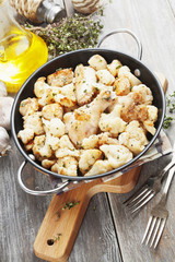 Roasted cauliflower with chicken