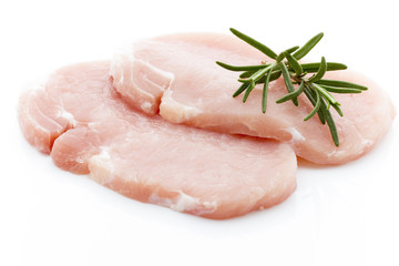 Pork chop on a white background.