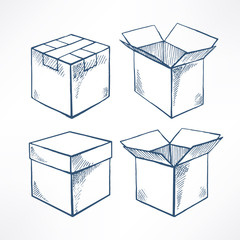 Set with four sketch boxes