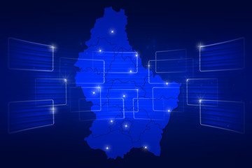 Luxembourg Map World map News Communication blue