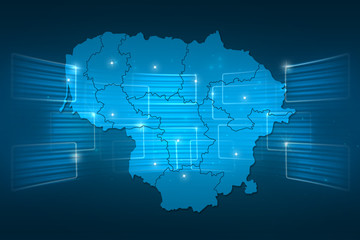 Lithuania Map World map News Communication blue