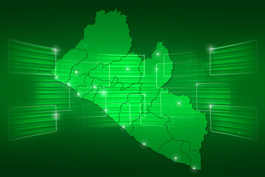 Liberia Map World map News Communication green