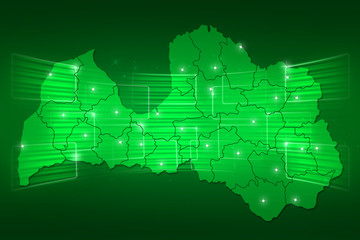 Latvia Map World map News Communication green