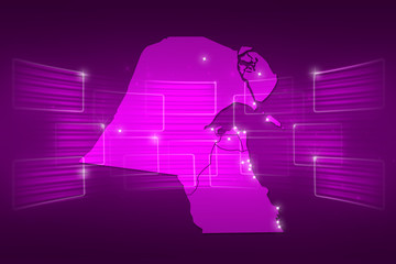 Kuwait Map World map News Communication purple
