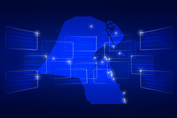 Kuwait Map World map News Communication blue