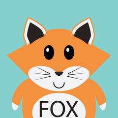 Cute fox cartoon flat icon avatar