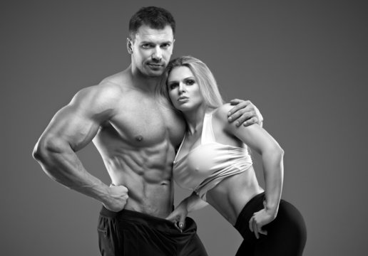 Sexy pair of athletic people
