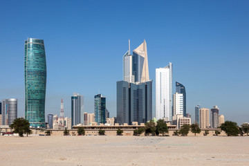 Skyscrapers downtown in Kuwait City, Middle East