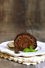 Chocolate biscuit roll.