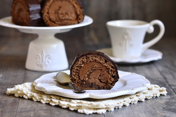 Chocolate biscuit roll.