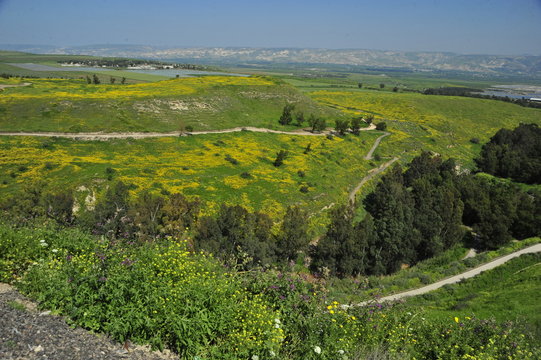 View of the valley from the mountains of the Bet She'an National Park, Israel