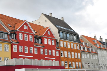 Casas puerto Copenhague, Dinamarca