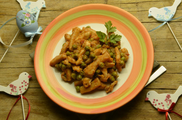 Seppie in umido y piselli Stewed cuttlefish with peas