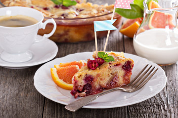 Festive pie with cranberry and orange