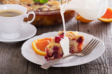 Festive pie with cranberry and orange