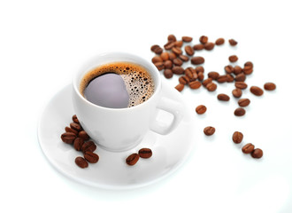 Cup of coffee isolated on white