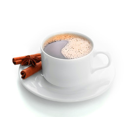 Cup of coffee isolated on white