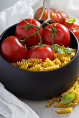 Ingredients for tomato soup with pasta