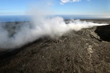 Schapenvacht deken met foto Vulkaan Luchtmening van Kilauea-vulkaan in Groot eiland, Hawaï-11