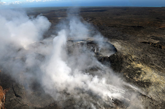 Aerial view of Kilauea volcano in Big island, Hawaii-6