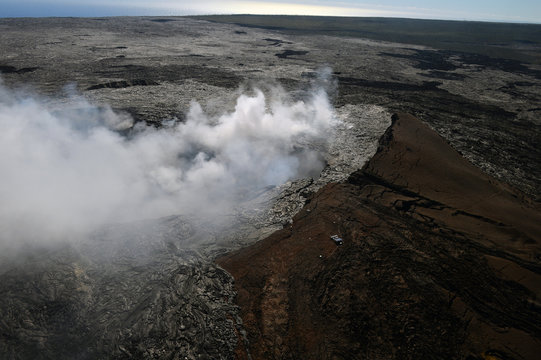 Aerial view of Kilauea volcano in Big island, Hawaii-5