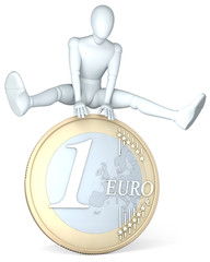 Sprung über Euro Münze