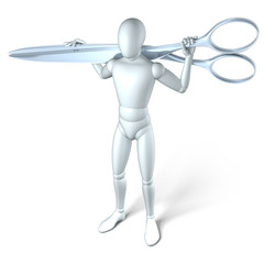 Figur mit Schere