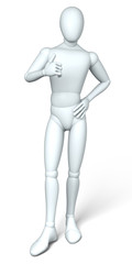 Weiße Figur Daumen hoch