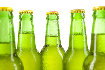 Alcohol drink with green bottles