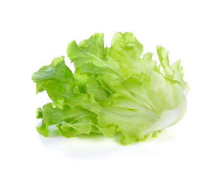 Green leaves lettuce isolated on white background
