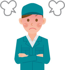 作業員　女性　怒る