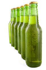 Cold bottles with fresh drink