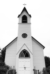 Rural White Church in the Country