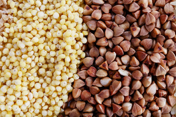 Millet and buckwheat as background