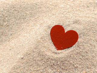 heart shape on sand
