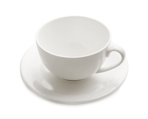 White cup isolated on white
