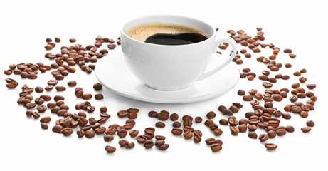 Cup of coffee isolated on white