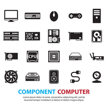 computer hardware icons set