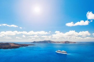 Cruise liners near the Greek Islands