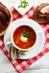 Ukrainian beetroot soup - borscht,