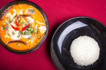 Tomyam  Thai cooking with rice
