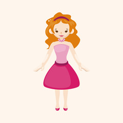 lady girl cartoon theme elements